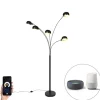 Smart vloerlamp zwart 5-lichts incl. Wifi B35 - Sixties