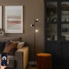 Smart vloerlamp zwart 3-lichts incl. 3 Wifi GU10 50mm - Jeana