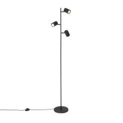 Smart vloerlamp zwart 3-lichts incl. 3 Wifi GU10 50mm - Jeana