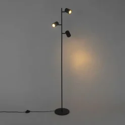 Smart vloerlamp zwart 3-lichts incl. 3 Wifi GU10 50mm - Jeana