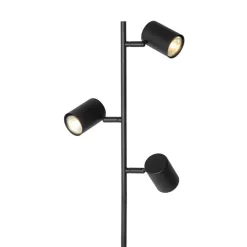 Smart vloerlamp zwart 3-lichts incl. 3 Wifi GU10 50mm - Jeana