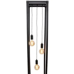 Smart vloerlamp zwart 3-lichts incl. Wifi G95 - Big Cage