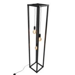 Smart vloerlamp zwart 3-lichts incl. Wifi G95 - Big Cage