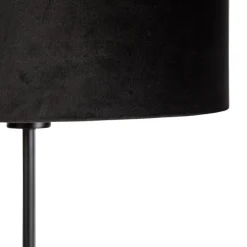 Smart vloerlamp zwart met velours kap zwart 35 cm incl. Wifi A60 - Parte