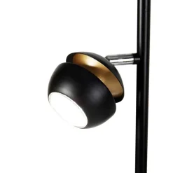 Smart vloerlamp zwart met gouden binnenkant incl. 3 Wifi GU10 - Buell