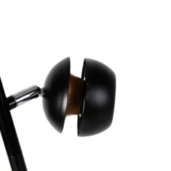 Smart vloerlamp zwart met gouden binnenkant incl. 3 Wifi GU10 - Buell