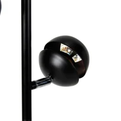 Smart vloerlamp zwart met gouden binnenkant incl. 3 Wifi GU10 - Buell