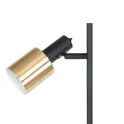 Smart vloerlamp zwart met goud incl. 2 Wifi A60 - Stijn