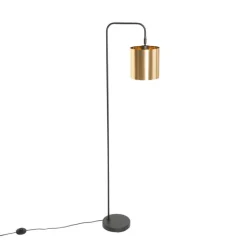 Smart vloerlamp zwart met goud incl. Wifi A60 - Lofty