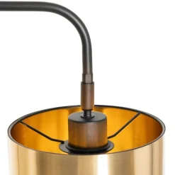 Smart vloerlamp zwart met goud incl. Wifi A60 - Lofty