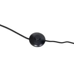 Smart vloerlamp zwart met goud en smoke glas incl. Wifi A60 - Zuzanna