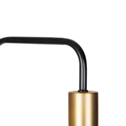 Smart vloerlamp zwart met goud en smoke glas incl. Wifi A60 - Zuzanna