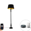 Smart vloerlamp zwart met kap zwart met goud 45 cm incl. Wifi A60 - Classico
