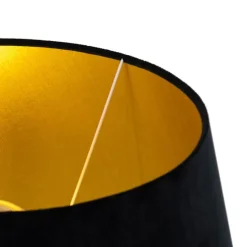 Smart vloerlamp zwart met kap zwart met goud 45 cm incl. Wifi A60 - Classico