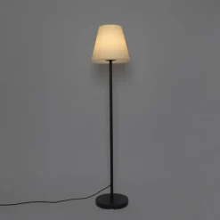 Smart vloerlamp zwart met witte kap 35 cm IP65 incl. LED - Virginia