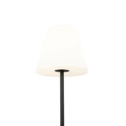 Smart vloerlamp zwart met witte kap 35 cm IP65 incl. LED - Virginia