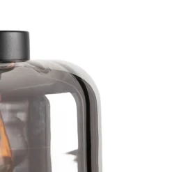 Smart vloerlamp zwart met smoke glas incl. Wifi ST64 - Qara Down