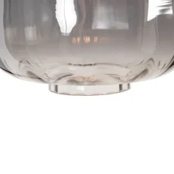 Smart vloerlamp zwart met smoke glas incl. Wifi ST64 - Qara Down