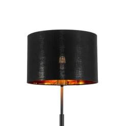 Smart vloerlamp zwart met goud rond incl. Wifi. A60 - VT