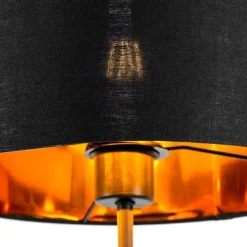 Smart vloerlamp zwart met goud rond incl. Wifi. A60 - VT