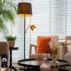 Smart vloerlamp zwart met goud incl. Wifi A60 en E14 - Retro