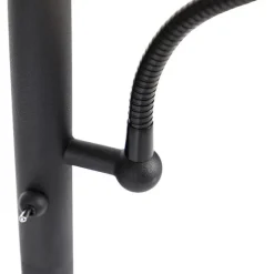 Smart vloerlamp zwart met goud incl. Wifi A60 en E14 - Retro