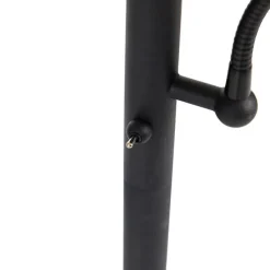 Smart vloerlamp zwart met goud incl. Wifi A60 en E14 - Retro