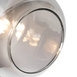 Smart Vloerlamp zwart met goud met smoke glas 3-lichts incl. 3 Wifi P45 - Zuzanna