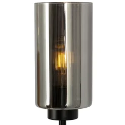 Smart vloerlamp zwart met smoke glas 2-lichts incl. 2 Wifi ST64 - Laura