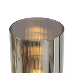 Smart vloerlamp zwart met smoke glas 2-lichts incl. 2 Wifi ST64 - Laura