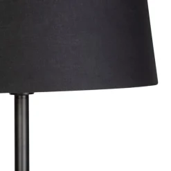 Smart vloerlamp zwart met zwarte kap 45 cm incl. Wifi A60 - Simplo