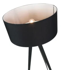 Smart vloerlamp zwart met zwarte kap incl. Wifi A60 - Ilse