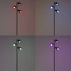 Smart vloerlamp zwart met smoke glas incl. 3 Wifi P45 - Vidro