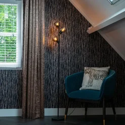 Smart vloerlamp zwart met smoke glas incl. 3 Wifi P45 - Vidro