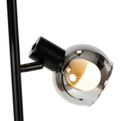 Smart vloerlamp zwart met smoke glas incl. 3 Wifi P45 - Vidro