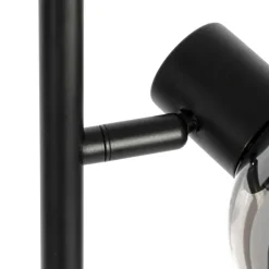 Smart vloerlamp zwart met smoke glas incl. 3 Wifi P45 - Vidro