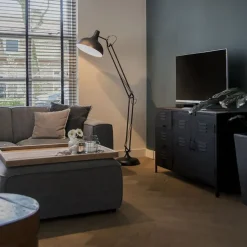 Smart vloerlamp zwart verstelbaar incl. Wifi A60 - Hobby