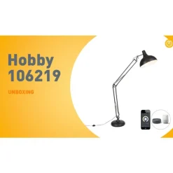 Smart vloerlamp zwart verstelbaar incl. Wifi A60 - Hobby