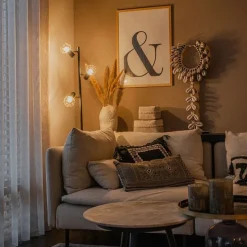 Smart vloerlamp zwart verstelbaar incl. 3 Wifi P45 - Mesh