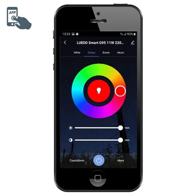 Smart wand- en plafondlamp donkergrijs incl. Wifi A60 - Glow