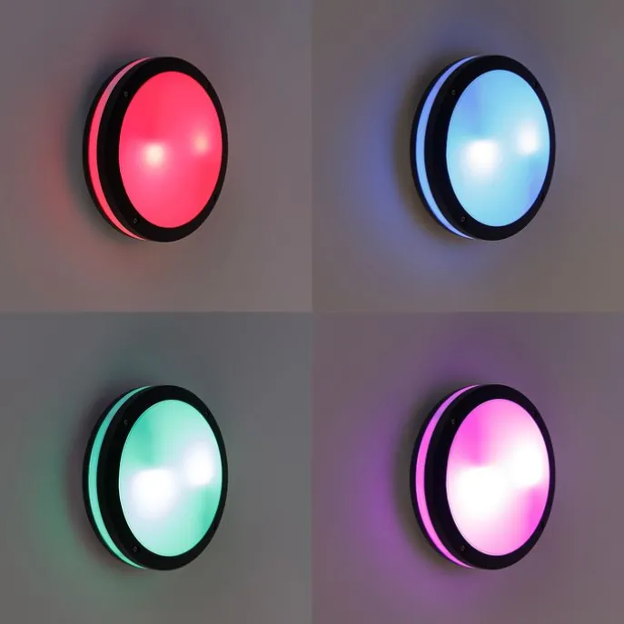 Smart wand- en plafondlamp donkergrijs incl. Wifi A60 - Glow