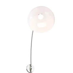 Smart wandbooglamp staal met witte kap incl. Wifi A60 - Bow