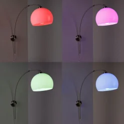 Smart wandbooglamp staal met witte kap incl. Wifi A60 - Bow