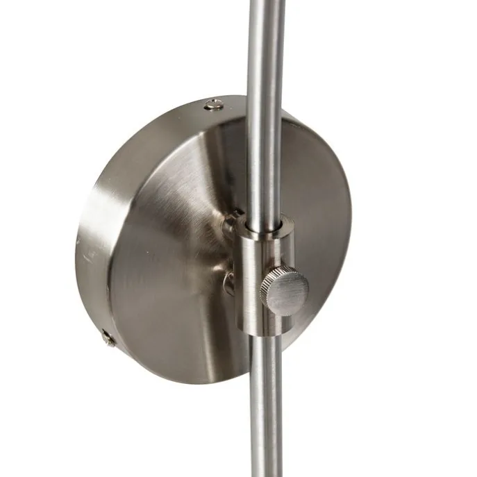 Smart wandbooglamp staal met witte kap incl. Wifi A60 - Bow