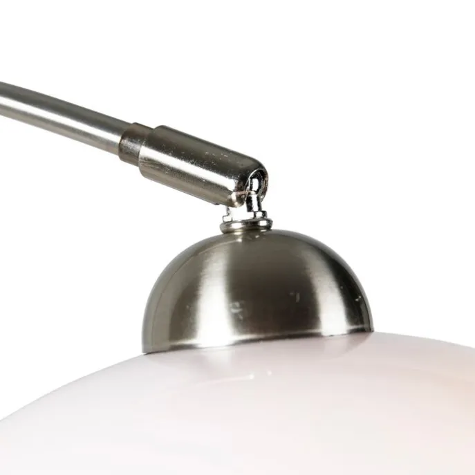 Smart wandbooglamp staal met witte kap incl. Wifi A60 - Bow