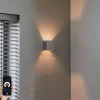 Smart wandlamp beton met lichteffect incl. Wifi G9 - Meave