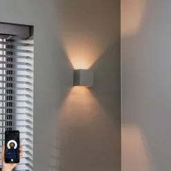 Smart wandlamp beton met lichteffect incl. Wifi G9 - Meave