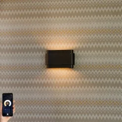 Smart wandlamp donkerbrons 2-lichts incl. 2 Wifi G9 - Coen