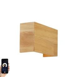 Smart wandlamp eiken hout 24 cm incl. Wifi G9 - Otan
