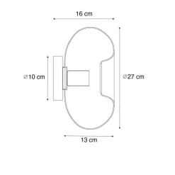 Smart wandlamp goud met glas incl. Wifi P45 - Ayesha